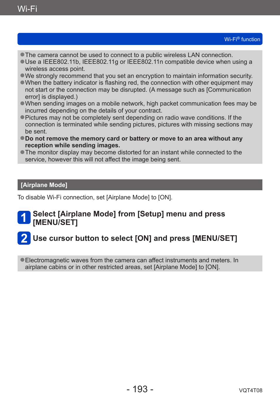 Airplane mode | Panasonic DMC-ZS30K User Manual | Page 193 / 314