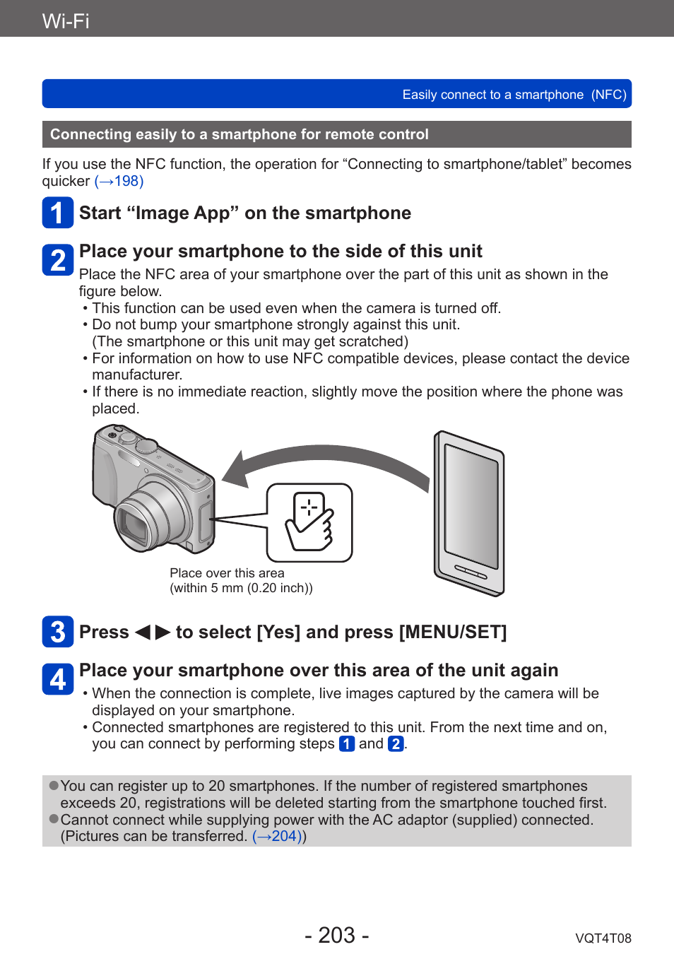 Connecting easily to a smartphone for, Remote control, Wi-fi | Panasonic DMC-ZS30K User Manual | Page 203 / 314