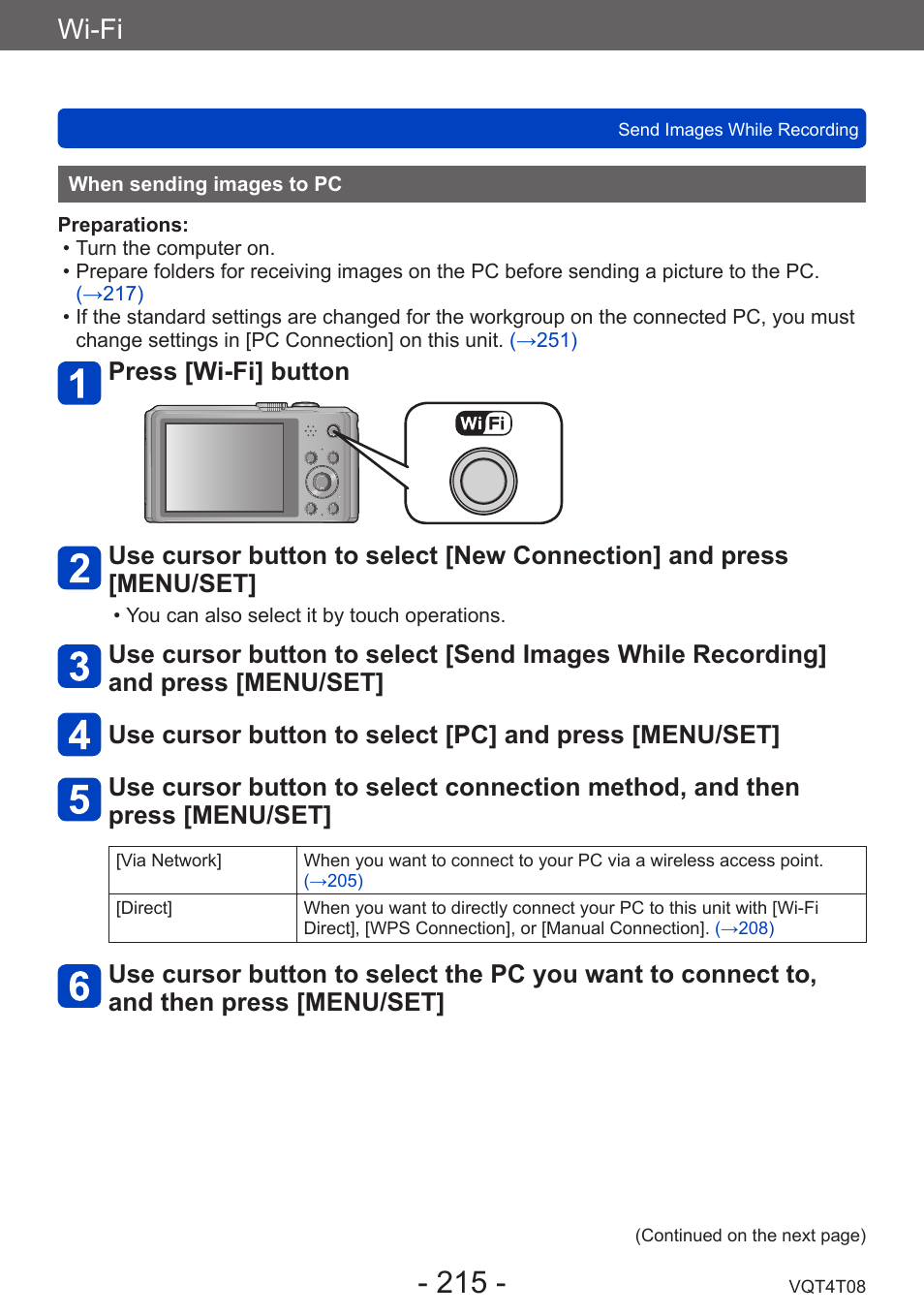 When sending images to pc, Wi-fi | Panasonic DMC-ZS30K User Manual | Page 215 / 314
