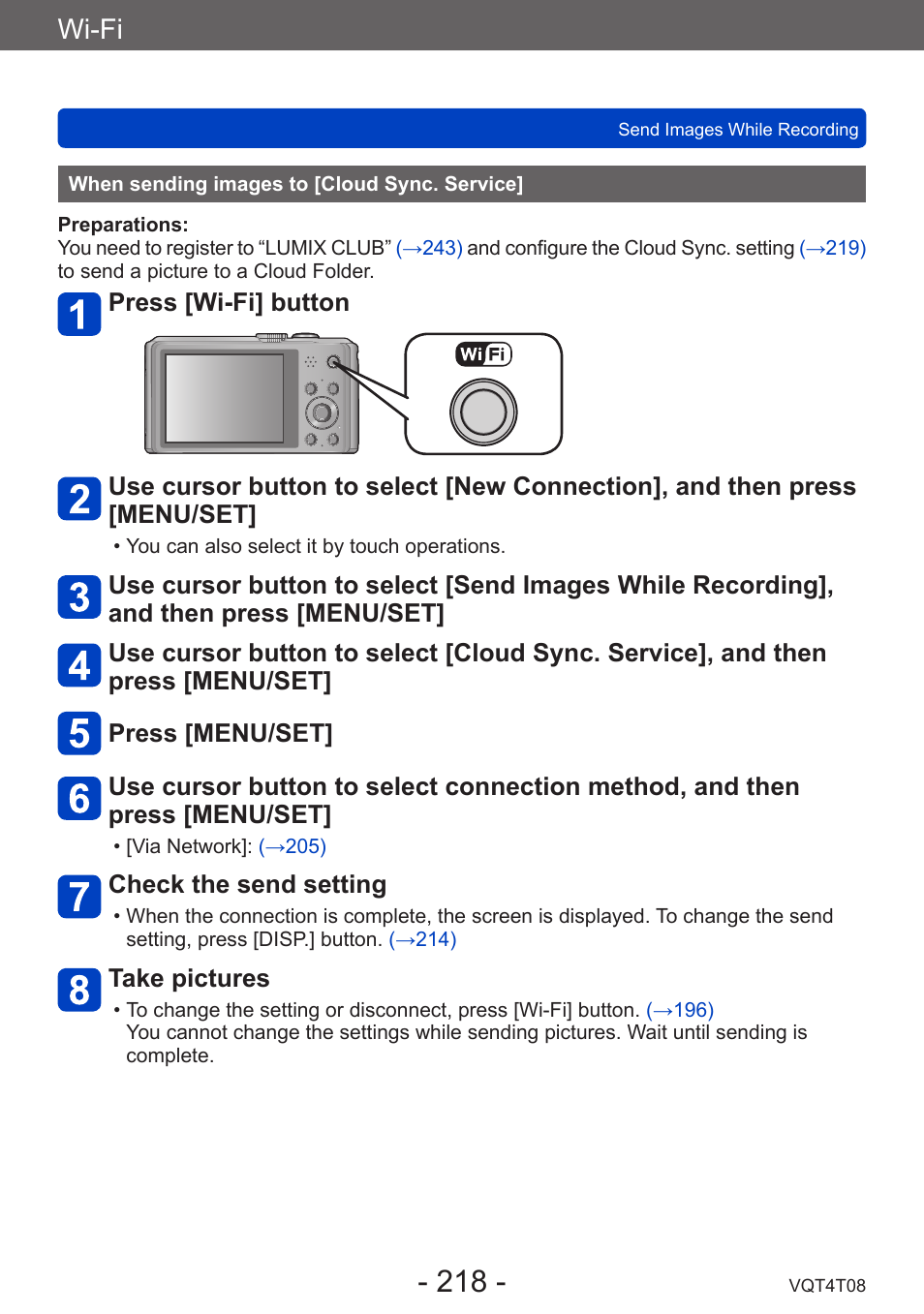 When sending images to [cloud sync. service, When sending images to, Cloud sync. service | Wi-fi | Panasonic DMC-ZS30K User Manual | Page 218 / 314