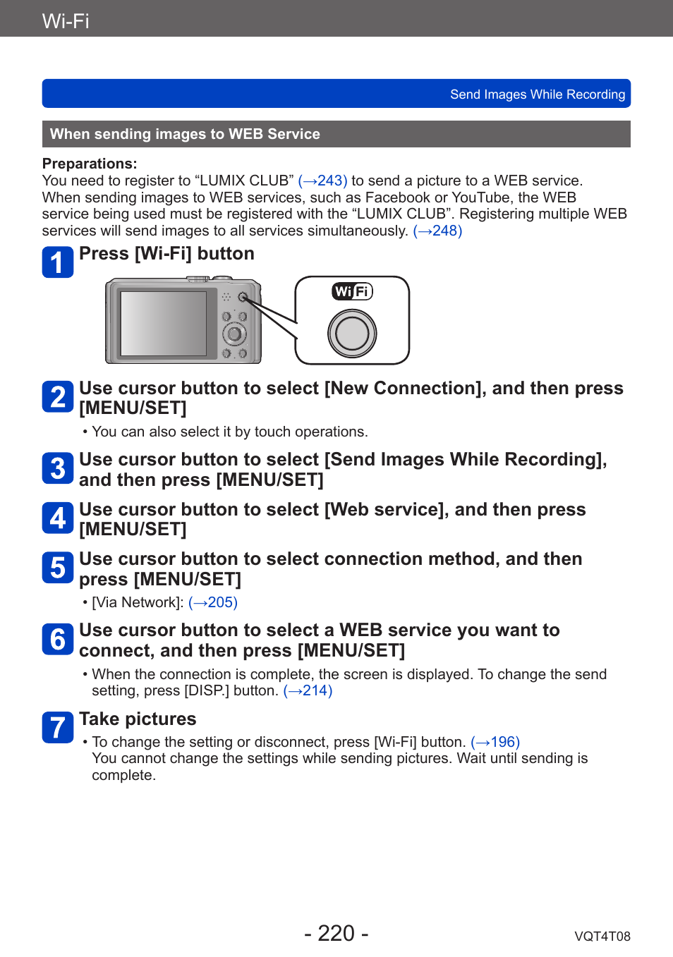 When sending images to web service, Wi-fi | Panasonic DMC-ZS30K User Manual | Page 220 / 314