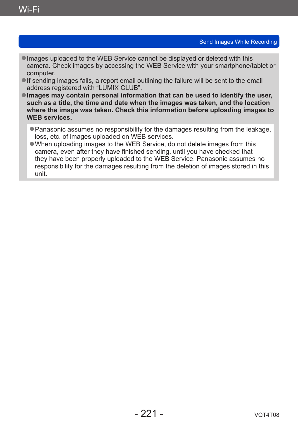 Wi-fi | Panasonic DMC-ZS30K User Manual | Page 221 / 314