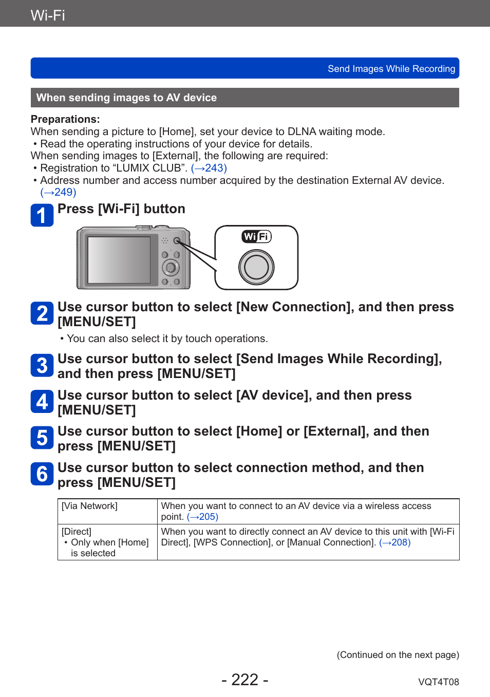 When sending images to av device, Wi-fi | Panasonic DMC-ZS30K User Manual | Page 222 / 314