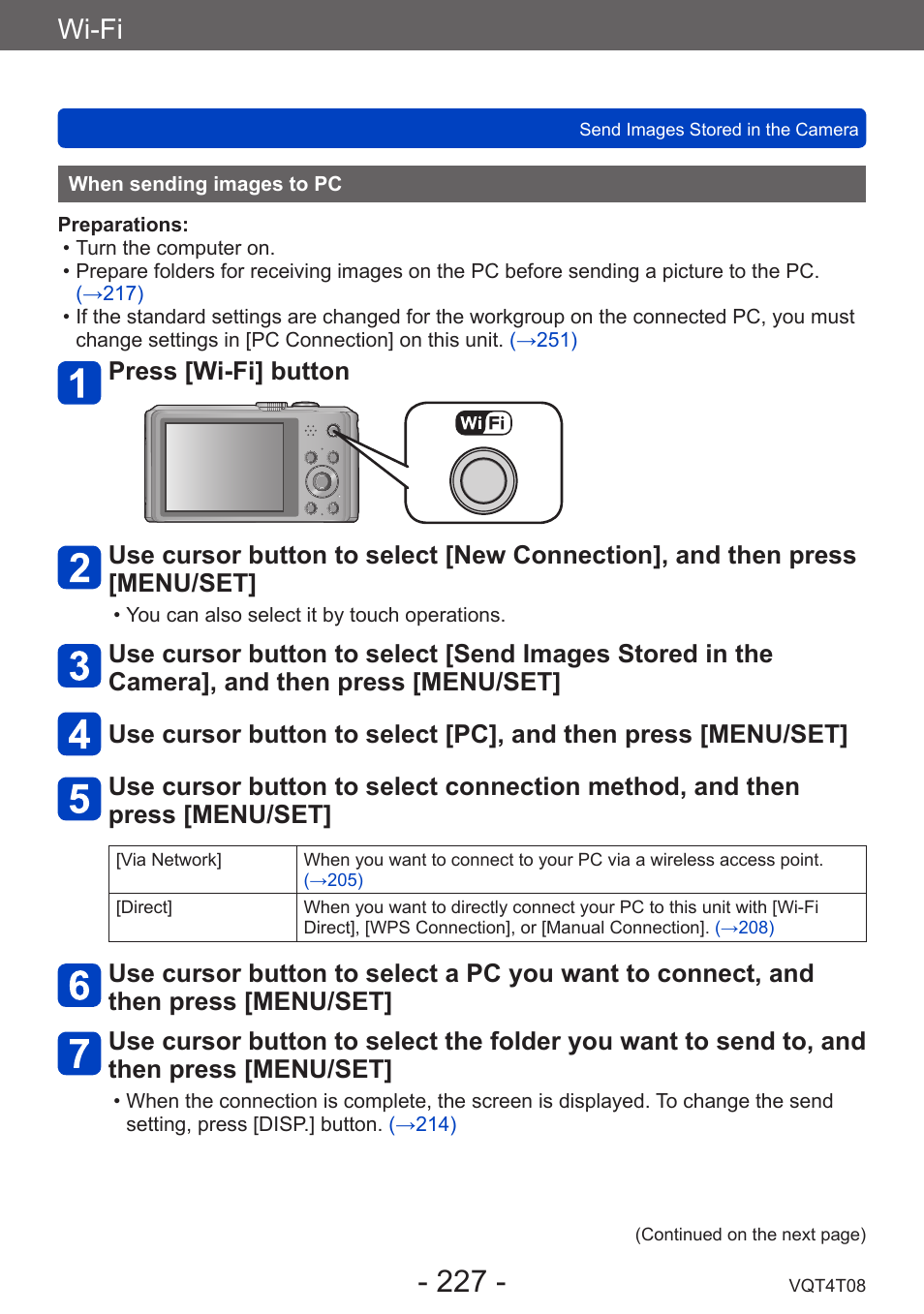 When sending images to pc, Wi-fi | Panasonic DMC-ZS30K User Manual | Page 227 / 314