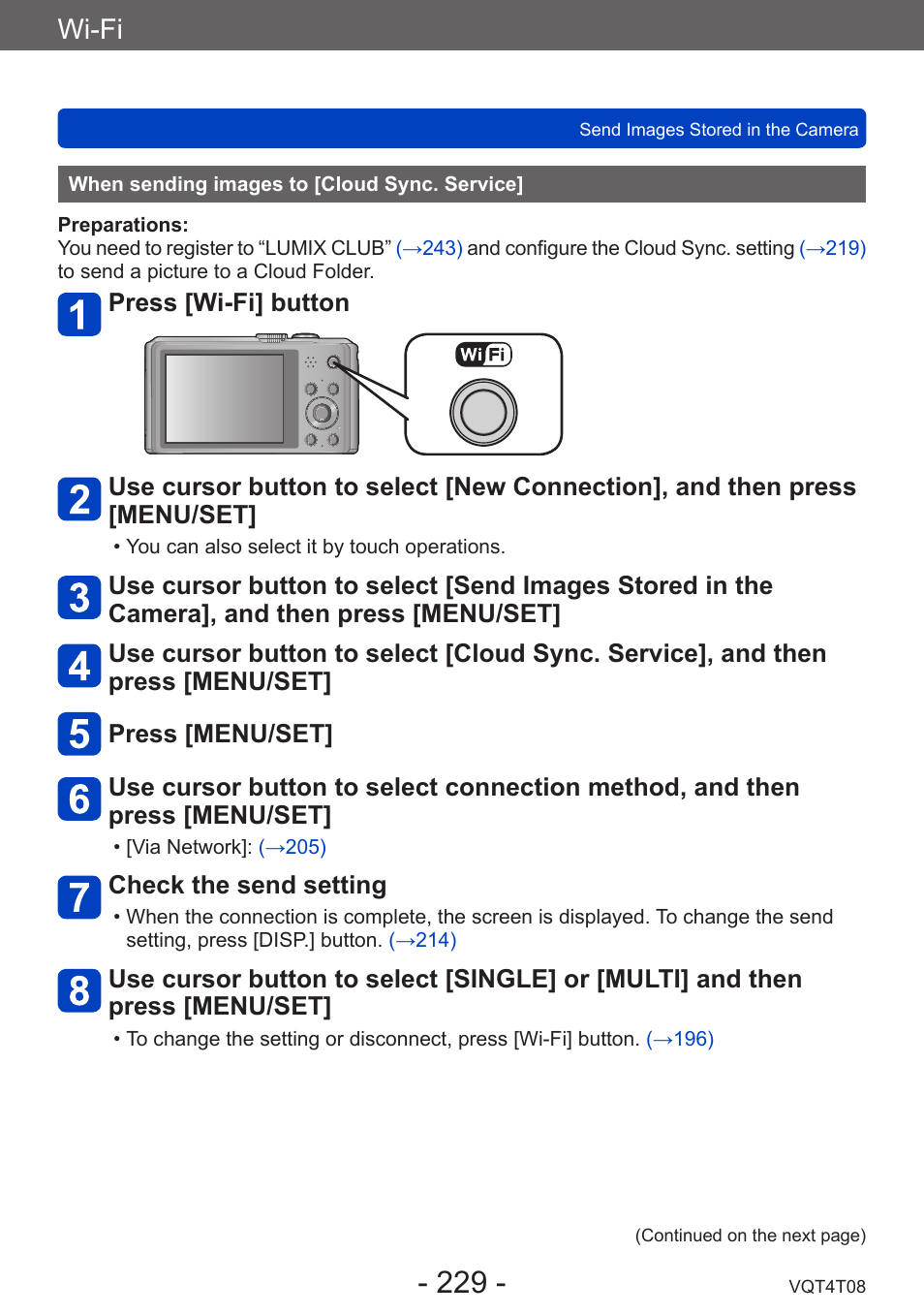 When sending images to [cloud sync. service, When sending images to, Cloud sync. service | Wi-fi | Panasonic DMC-ZS30K User Manual | Page 229 / 314