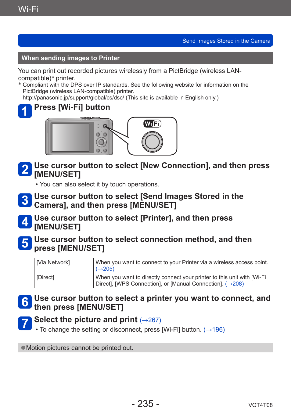 When sending images to printer, Wi-fi | Panasonic DMC-ZS30K User Manual | Page 235 / 314