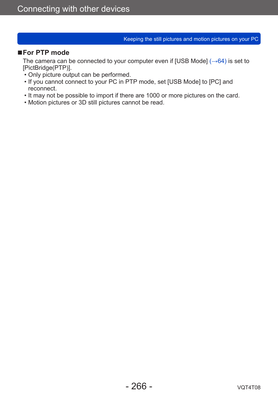 Connecting with other devices | Panasonic DMC-ZS30K User Manual | Page 266 / 314