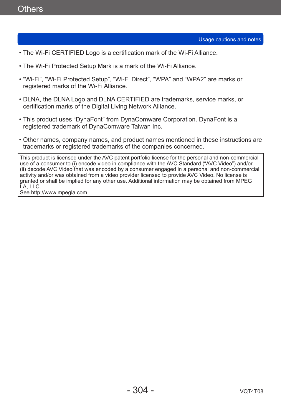 Others | Panasonic DMC-ZS30K User Manual | Page 304 / 314