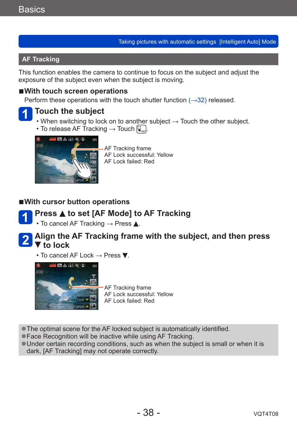 Af tracking, Basics | Panasonic DMC-ZS30K User Manual | Page 38 / 314