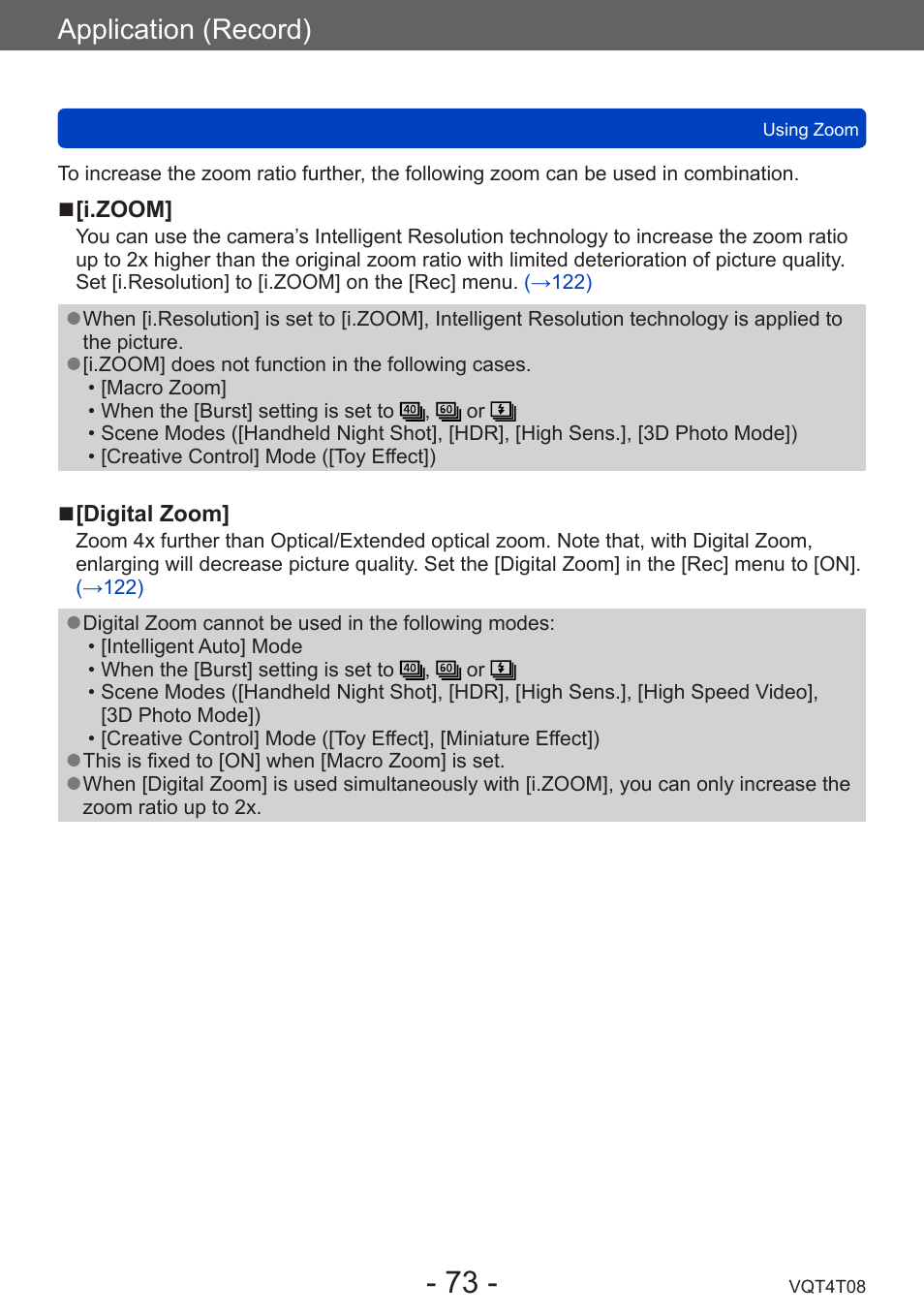 Application (record) | Panasonic DMC-ZS30K User Manual | Page 73 / 314