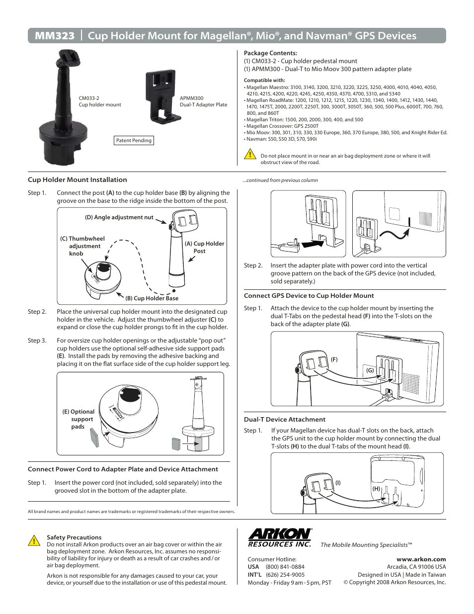 Arkon MM323 User Manual | 1 page