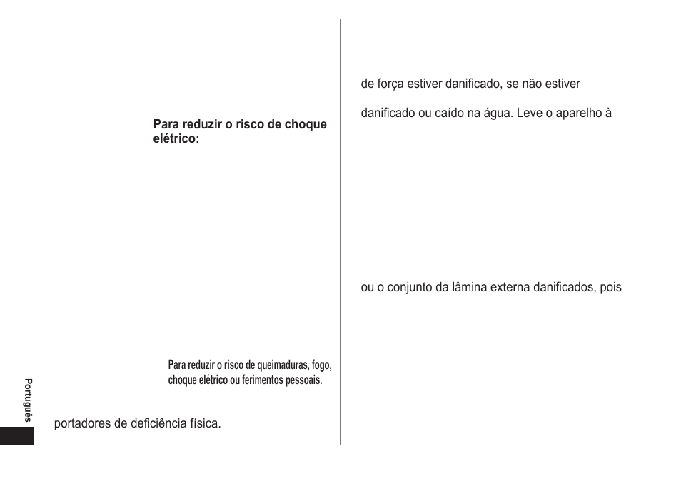 Importantesinstruçõesdesegurança, Perigo, Advertência | Guardeestasinstruções | Panasonic ES-LT41-K User Manual | Page 24 / 32
