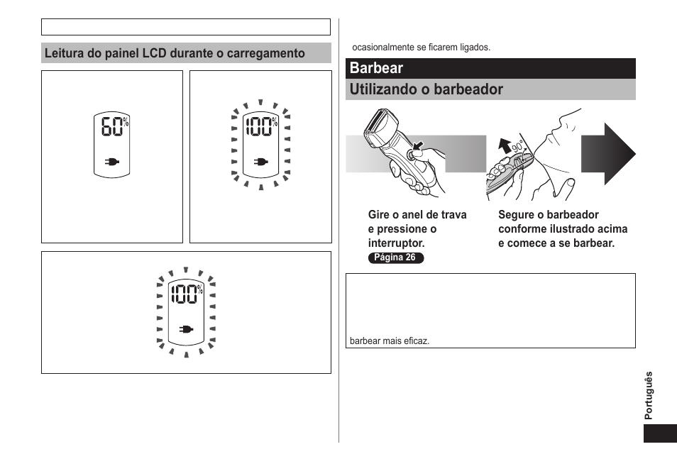 Barbear utilizando o barbeador | Panasonic ES-LT41-K User Manual | Page 27 / 32