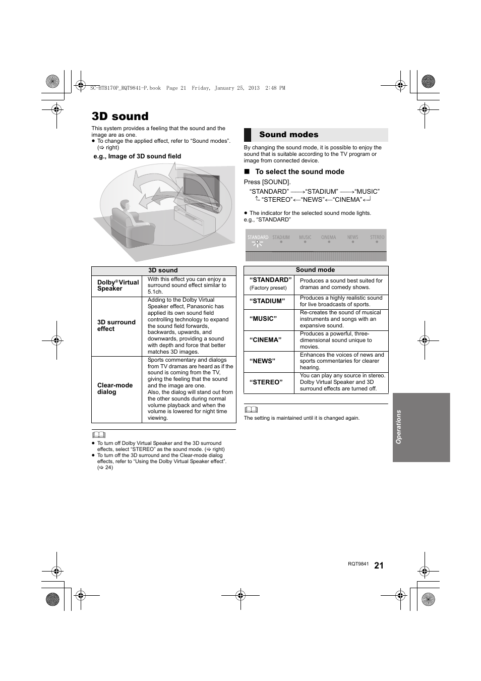 3d sound | Panasonic SC-HTB170 User Manual | Page 21 / 32