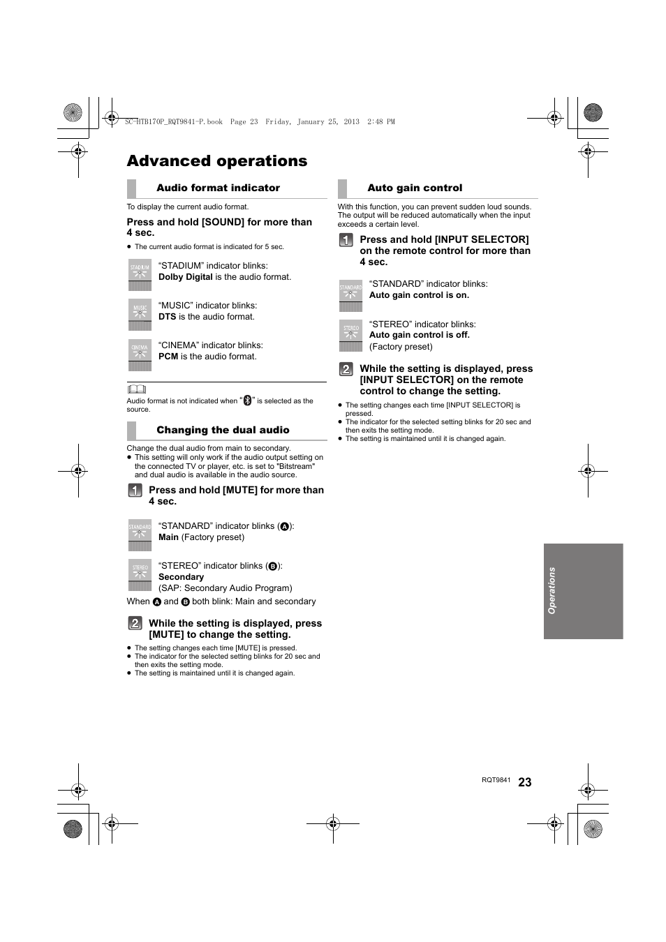 Advanced operations | Panasonic SC-HTB170 User Manual | Page 23 / 32