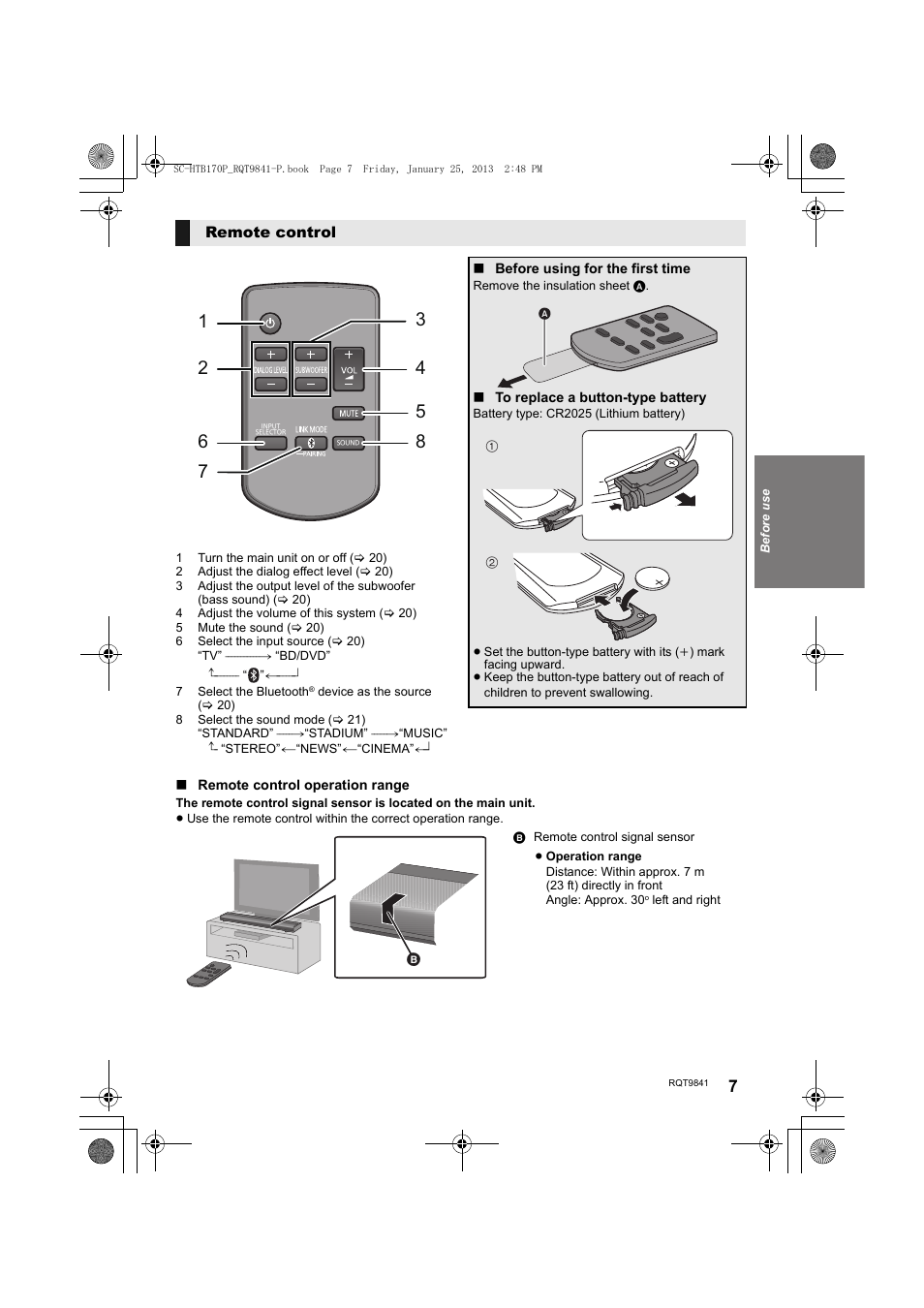 Panasonic SC-HTB170 User Manual | Page 7 / 32