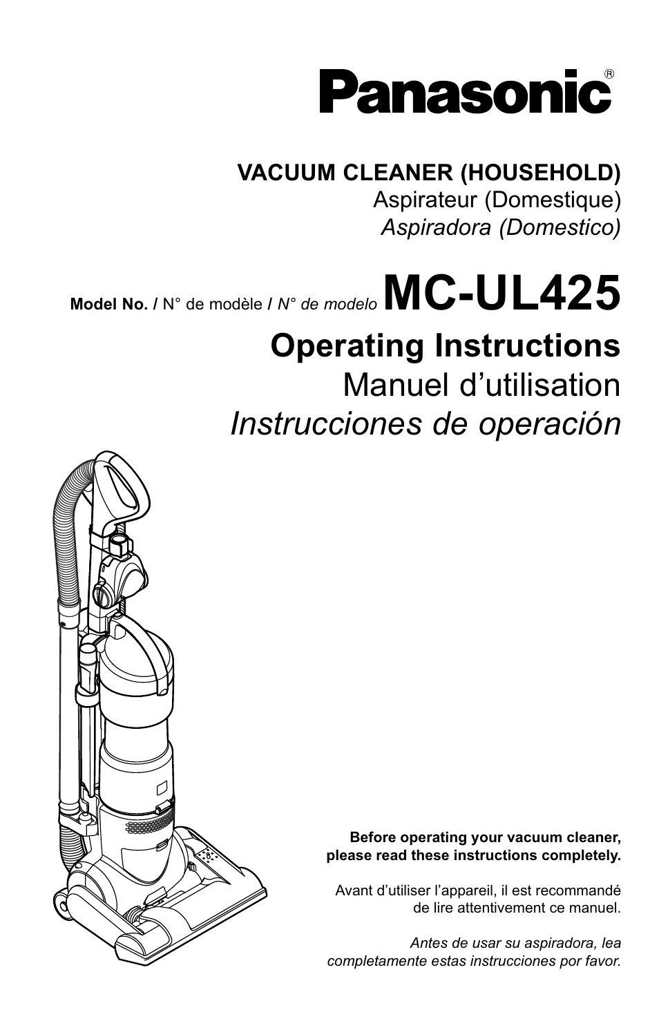 Panasonic MC-UL425 User Manual | 64 pages