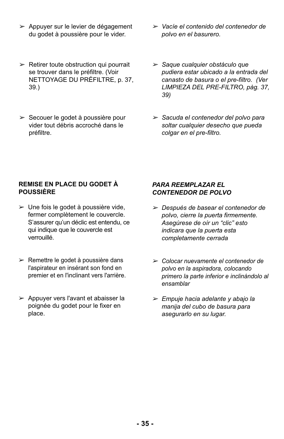 Panasonic MC-UL425 User Manual | Page 35 / 64