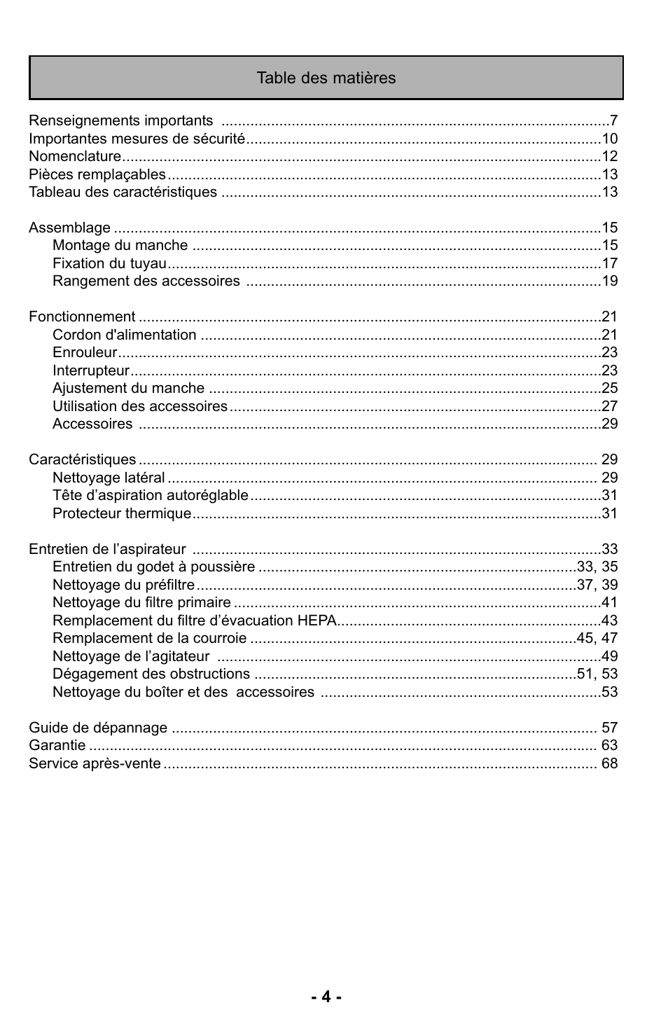 Panasonic MC-UL425 User Manual | Page 4 / 64