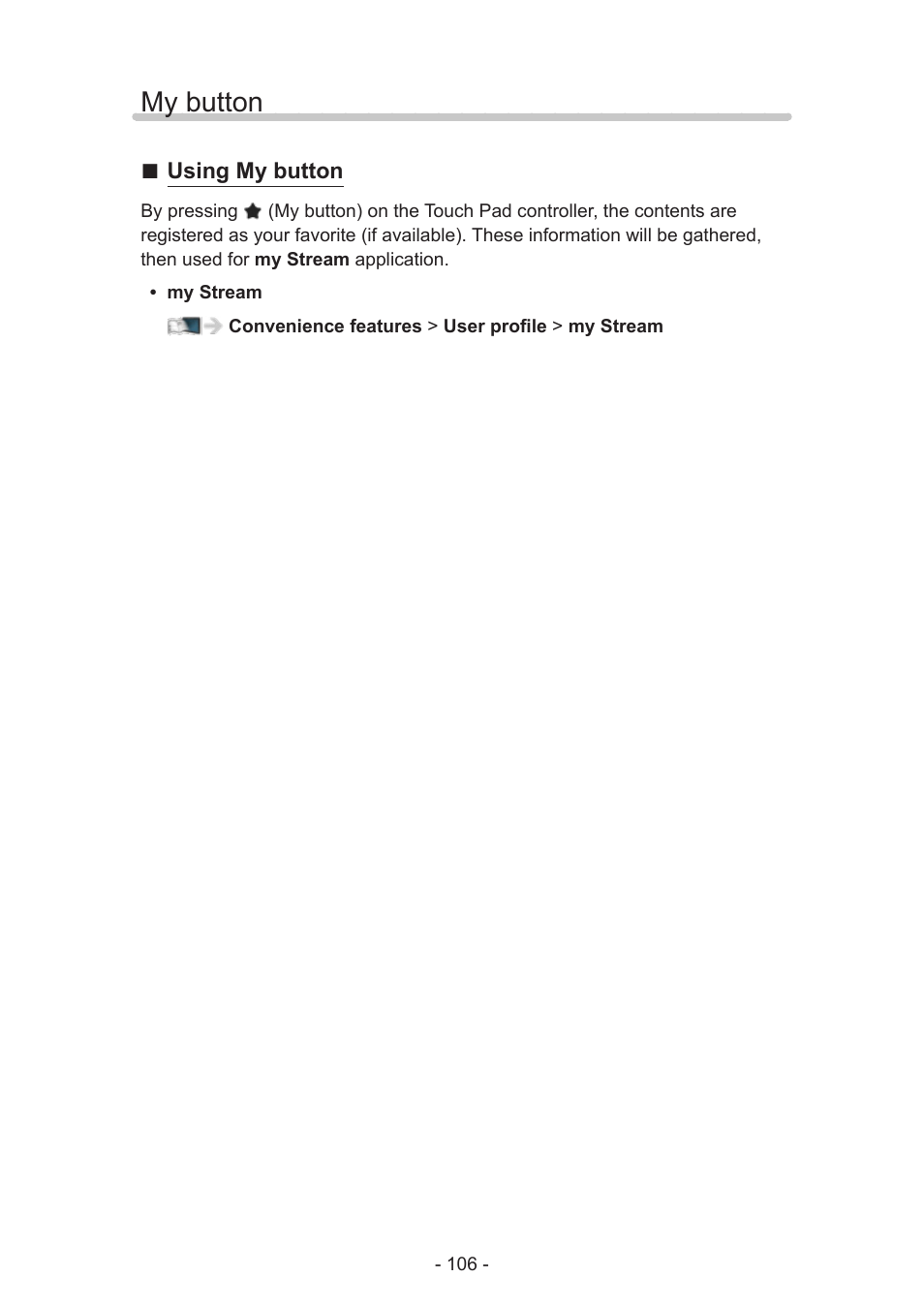 My button, Button | Panasonic TC-60AS640U User Manual | Page 106 / 171