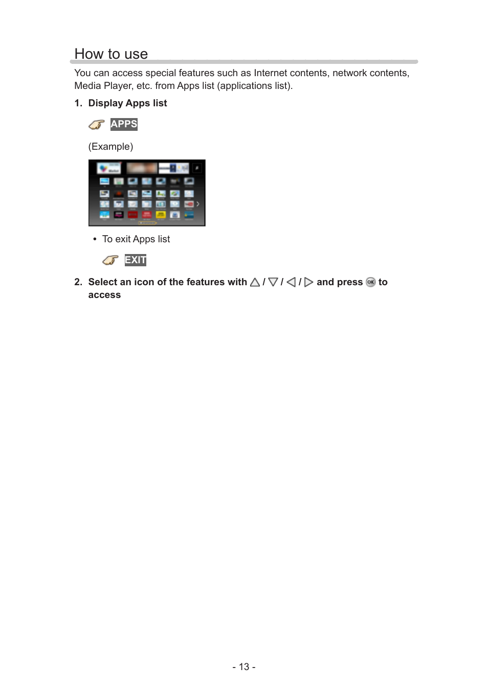 How to use | Panasonic TC-60AS640U User Manual | Page 13 / 171
