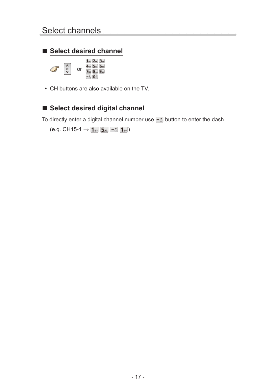 Select channels | Panasonic TC-60AS640U User Manual | Page 17 / 171