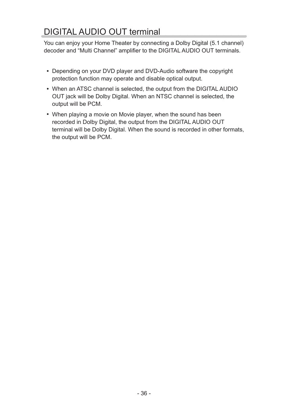 Digital audio out terminal | Panasonic TC-60AS640U User Manual | Page 36 / 171