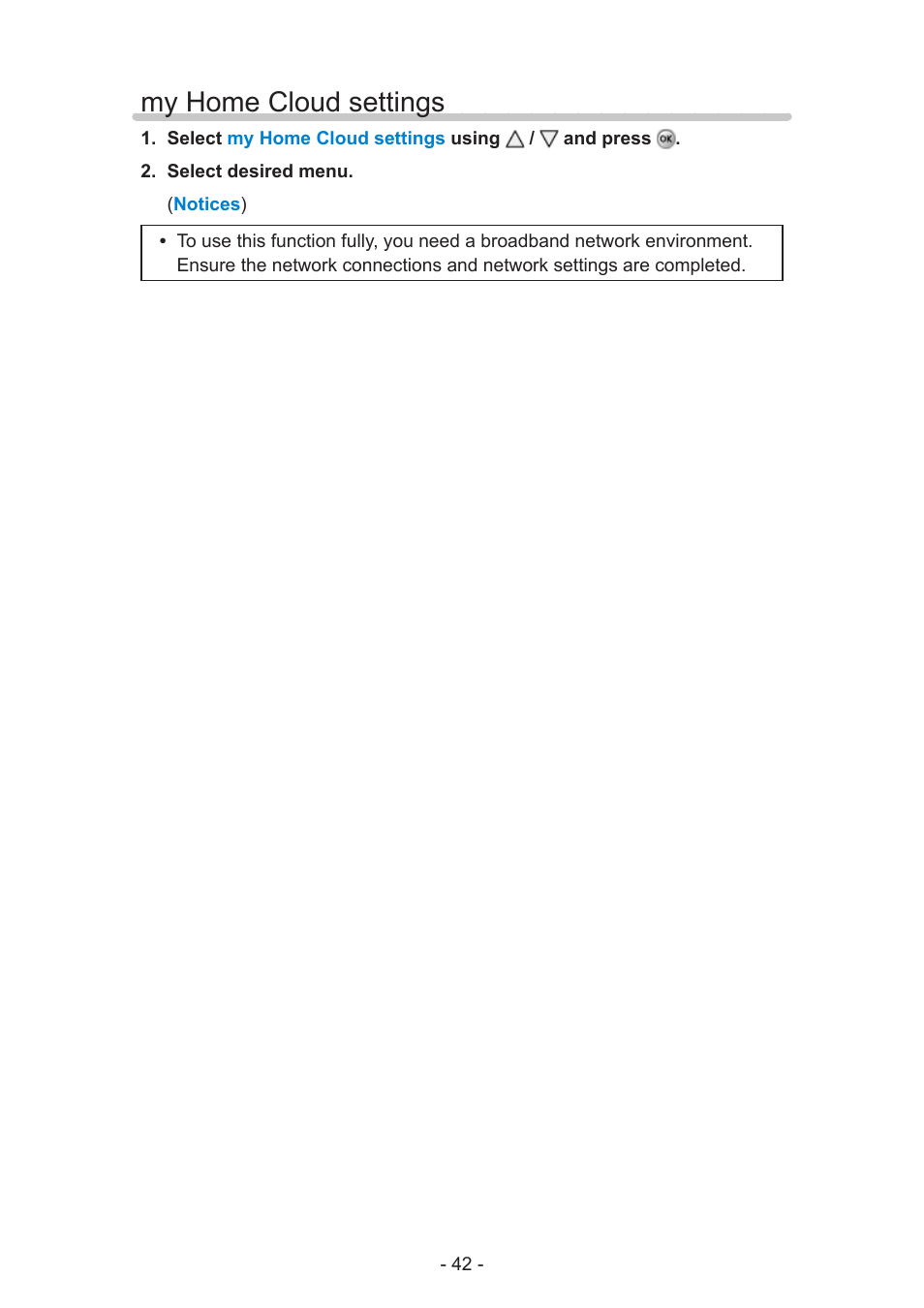My home cloud settings | Panasonic TC-60AS640U User Manual | Page 42 / 171