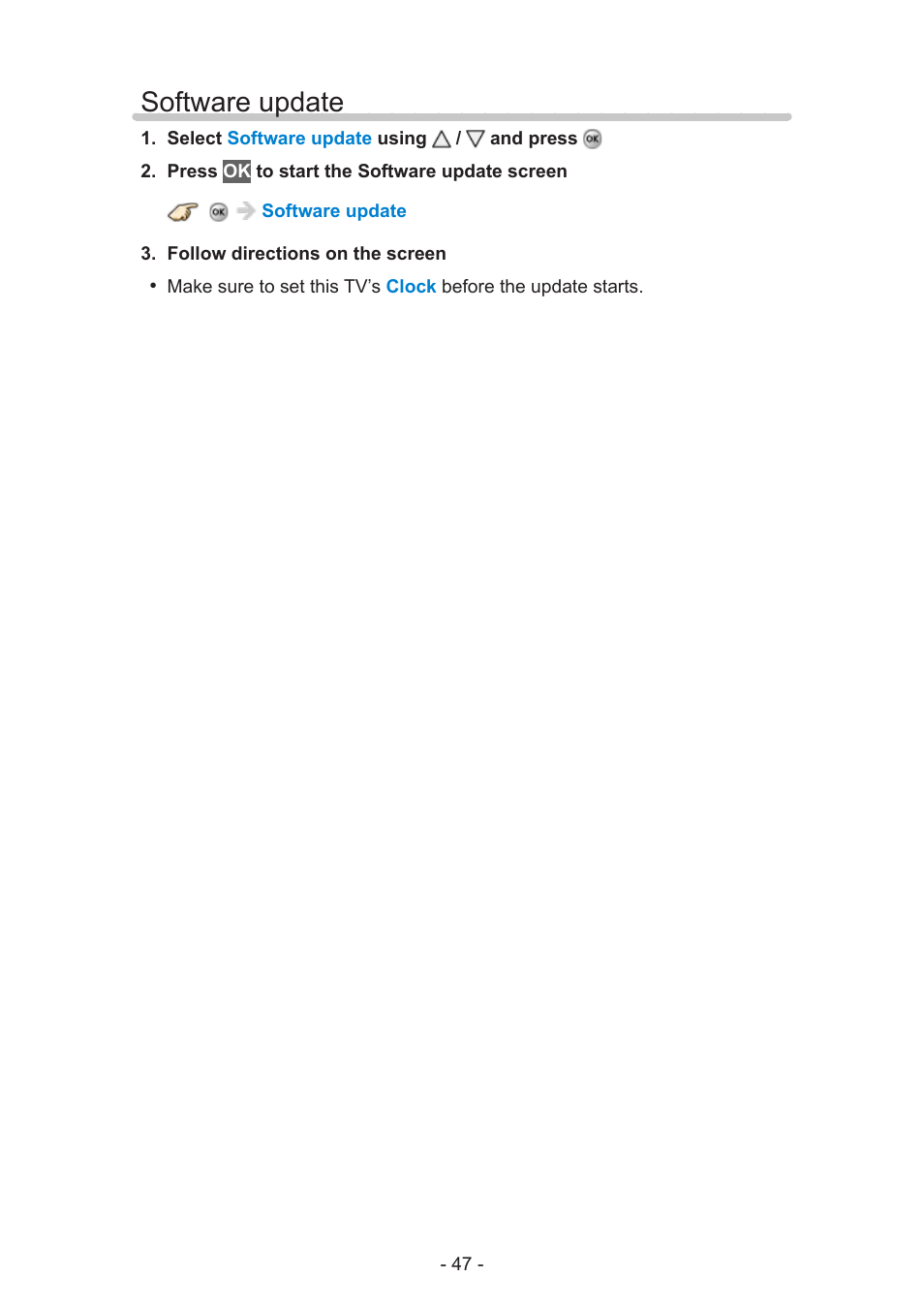 Software update, Software update 47 | Panasonic TC-60AS640U User Manual | Page 47 / 171