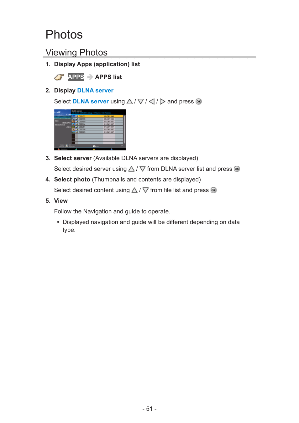 Photos, Viewing photos | Panasonic TC-60AS640U User Manual | Page 51 / 171