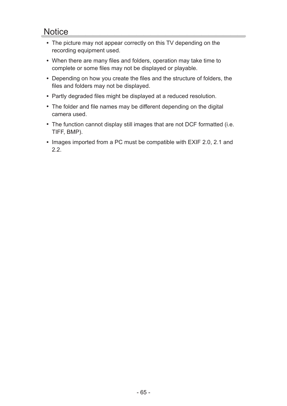 Notice, Notice 65 | Panasonic TC-60AS640U User Manual | Page 65 / 171