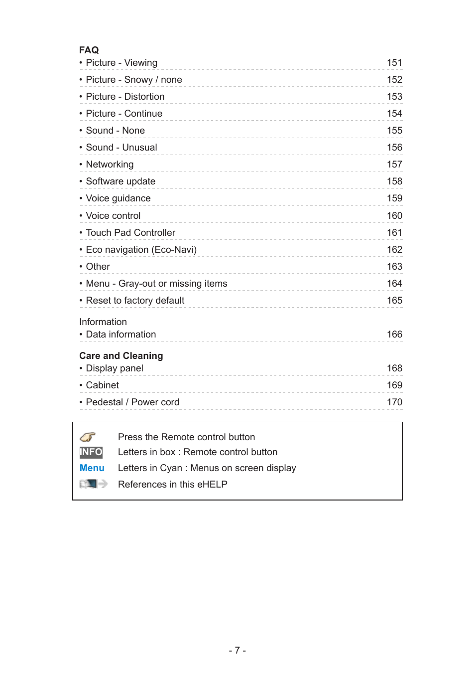 Panasonic TC-60AS640U User Manual | Page 7 / 171