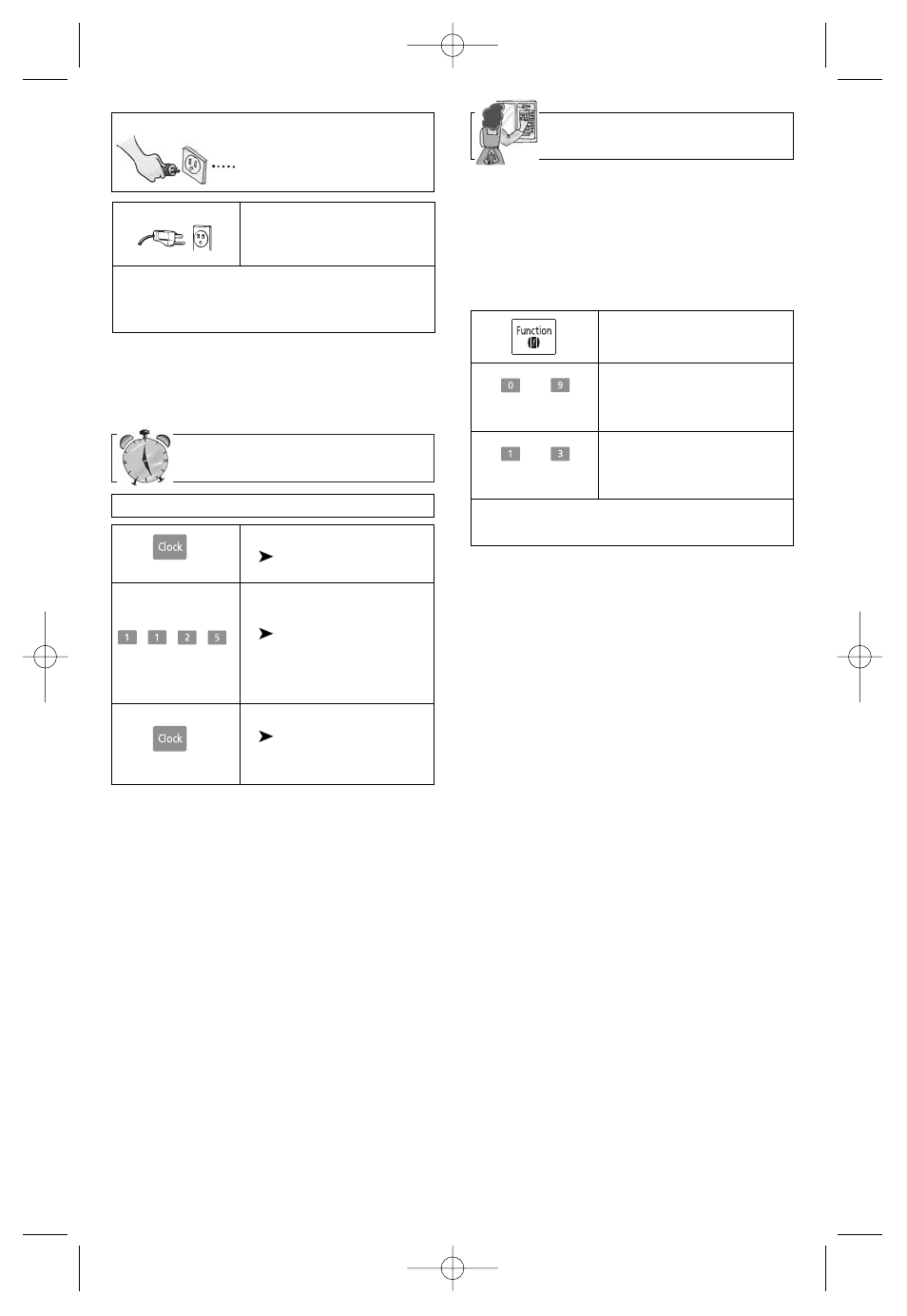 Starting to use your oven, Setting the clock, Function features | Function features starting to use your oven | Panasonic NN-SN778S User Manual | Page 12 / 30