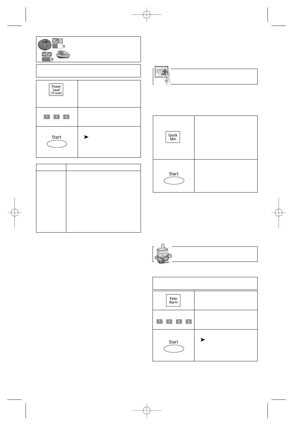 Selecting power & cook time, Quick min feature, Keep warm feature | Panasonic NN-SN778S User Manual | Page 14 / 30