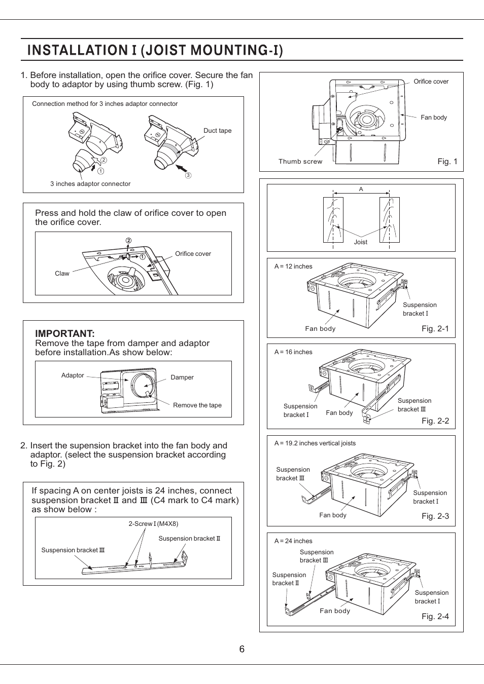 Important | Panasonic FV-08VF2 User Manual | Page 6 / 14