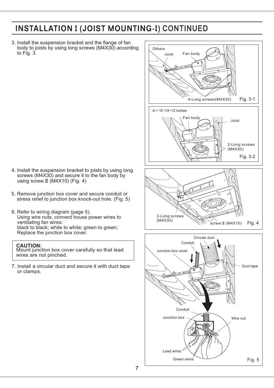 Caution | Panasonic FV-08VF2 User Manual | Page 7 / 14