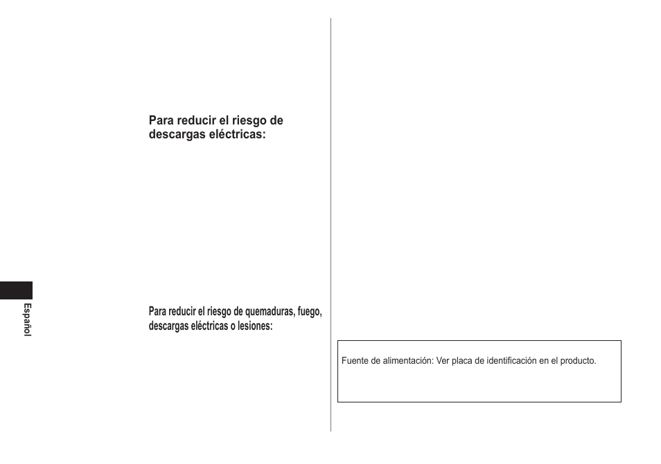 Español, Instrucciones importantes de seguridad, Peligro | Advertencia, Guarde estas instrucciones | Panasonic ES-RW30-S User Manual | Page 12 / 24