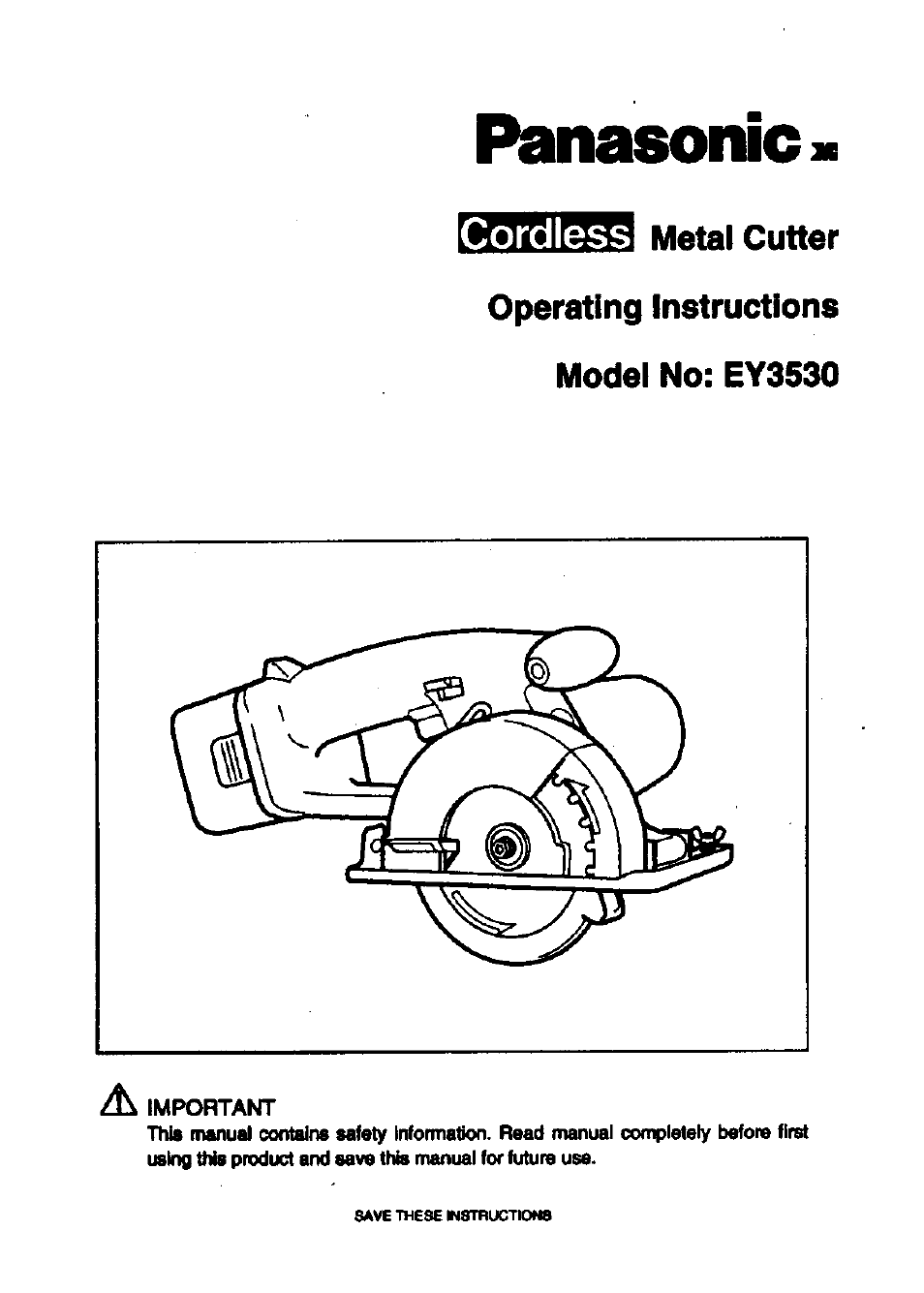 Panasonic EY3530NQMKW User Manual | 18 pages