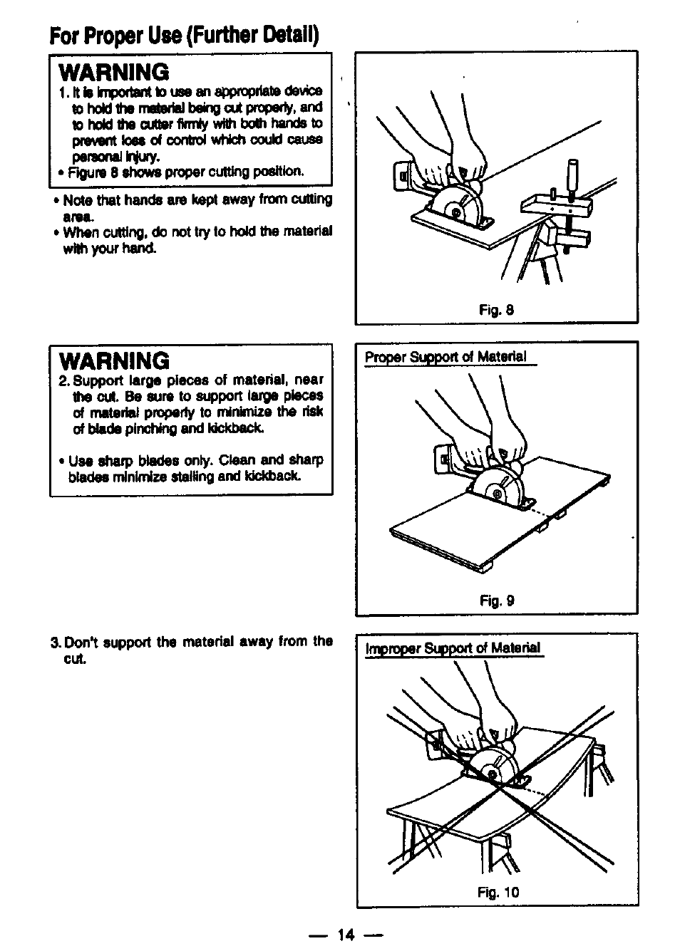 For proper use (further detail), Warning, For proper use (further detail) warning | Panasonic EY3530NQMKW User Manual | Page 13 / 18