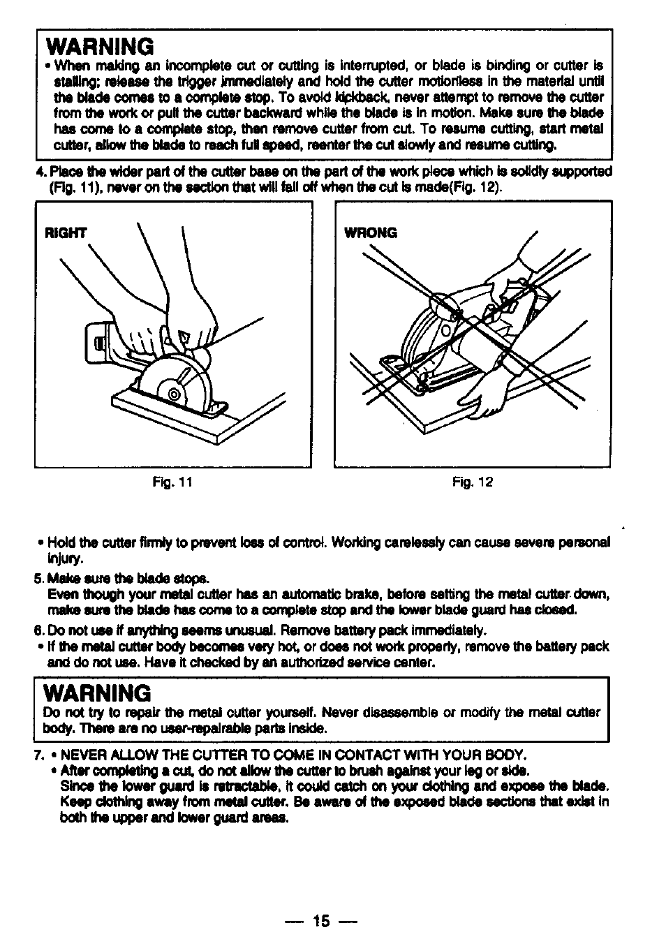 Warning, Rk)t, Aikf | Panasonic EY3530NQMKW User Manual | Page 14 / 18