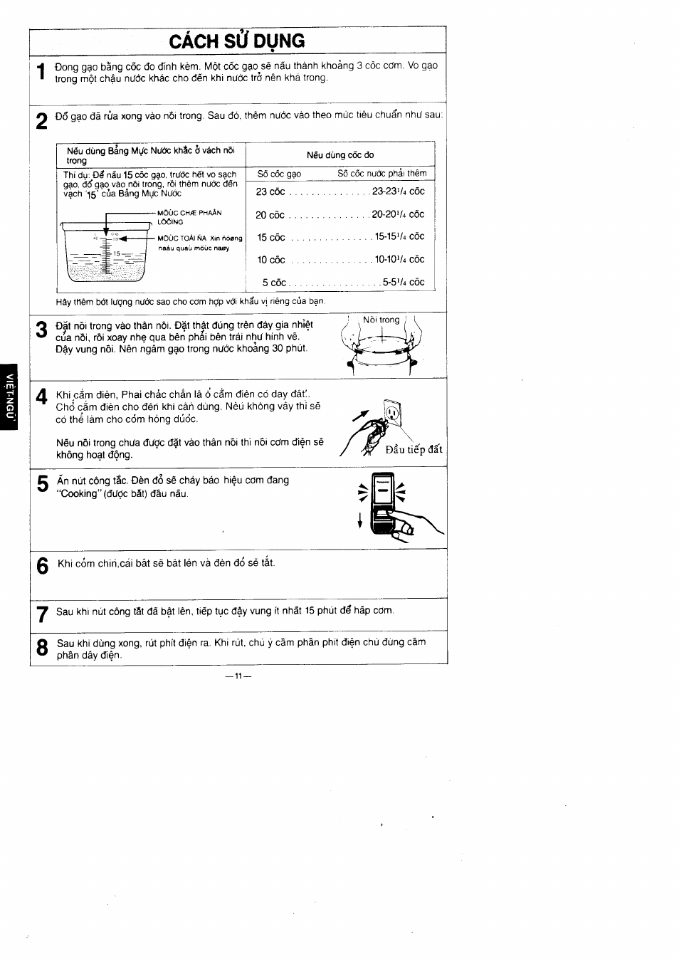 Câch sci dung | Panasonic SR-42FZ User Manual | Page 12 / 16