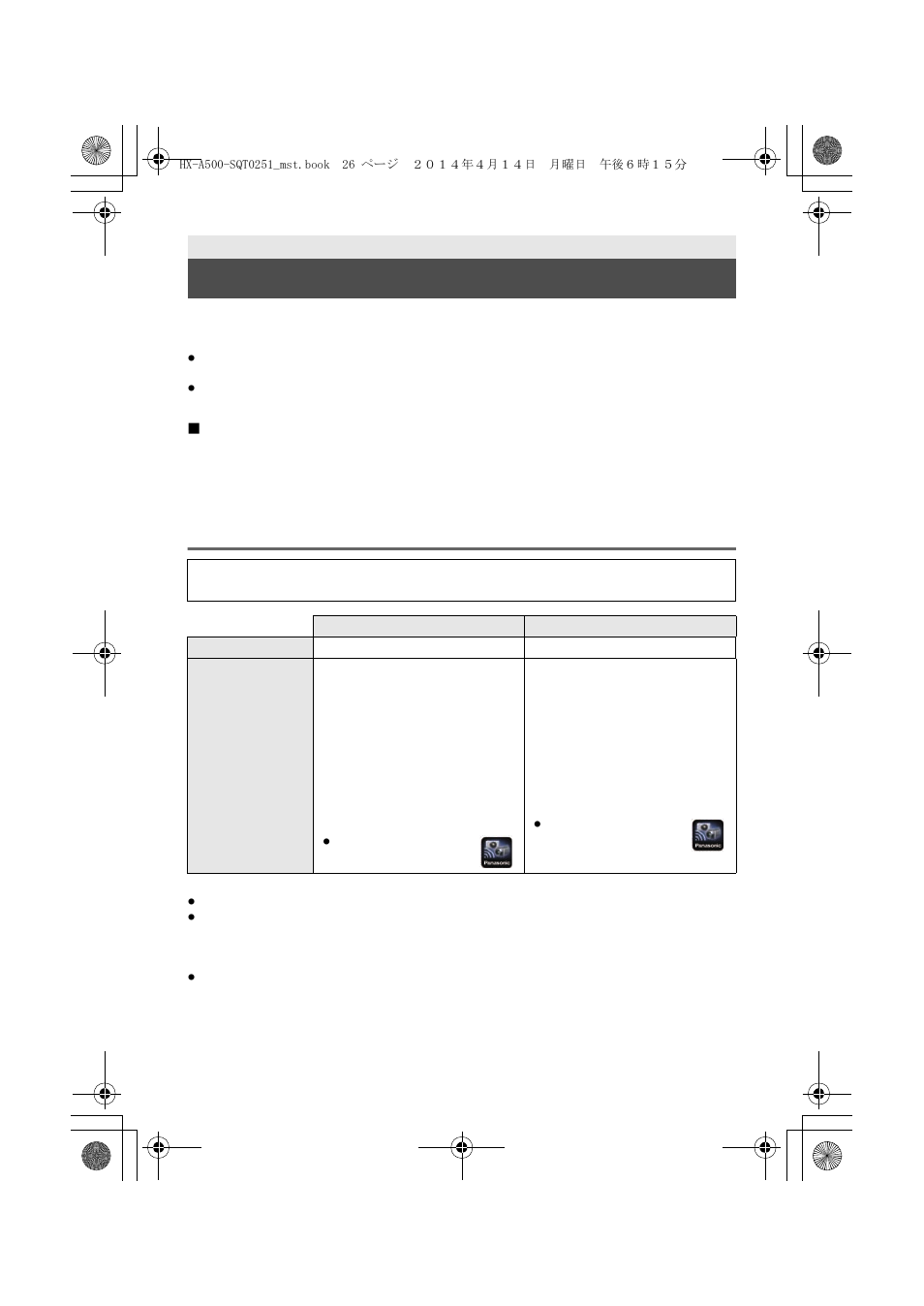 Wi-fi, Function, Install the “image app | Panasonic HX-A500H User Manual | Page 26 / 40