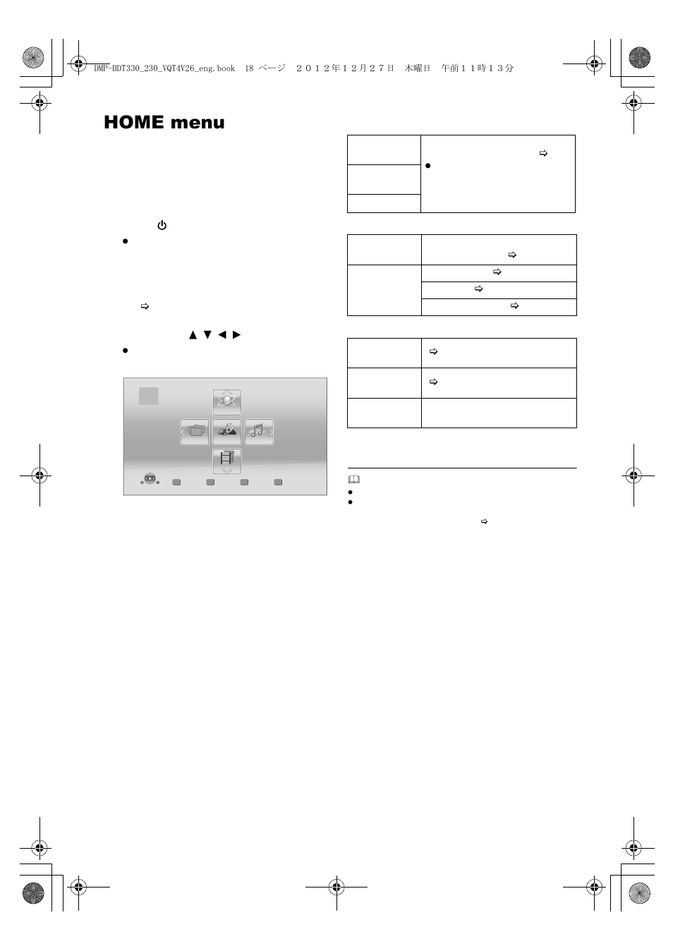 Home menu | Panasonic DMP-BDT330 User Manual | Page 18 / 48