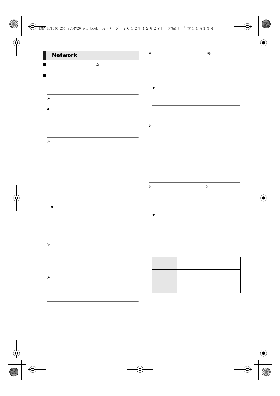Network | Panasonic DMP-BDT330 User Manual | Page 32 / 48