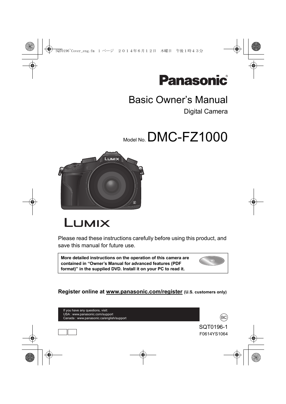 Panasonic DMC-FZ1000 User Manual | 96 pages