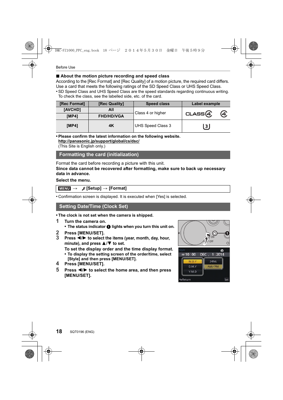 Panasonic DMC-FZ1000 User Manual | Page 18 / 96