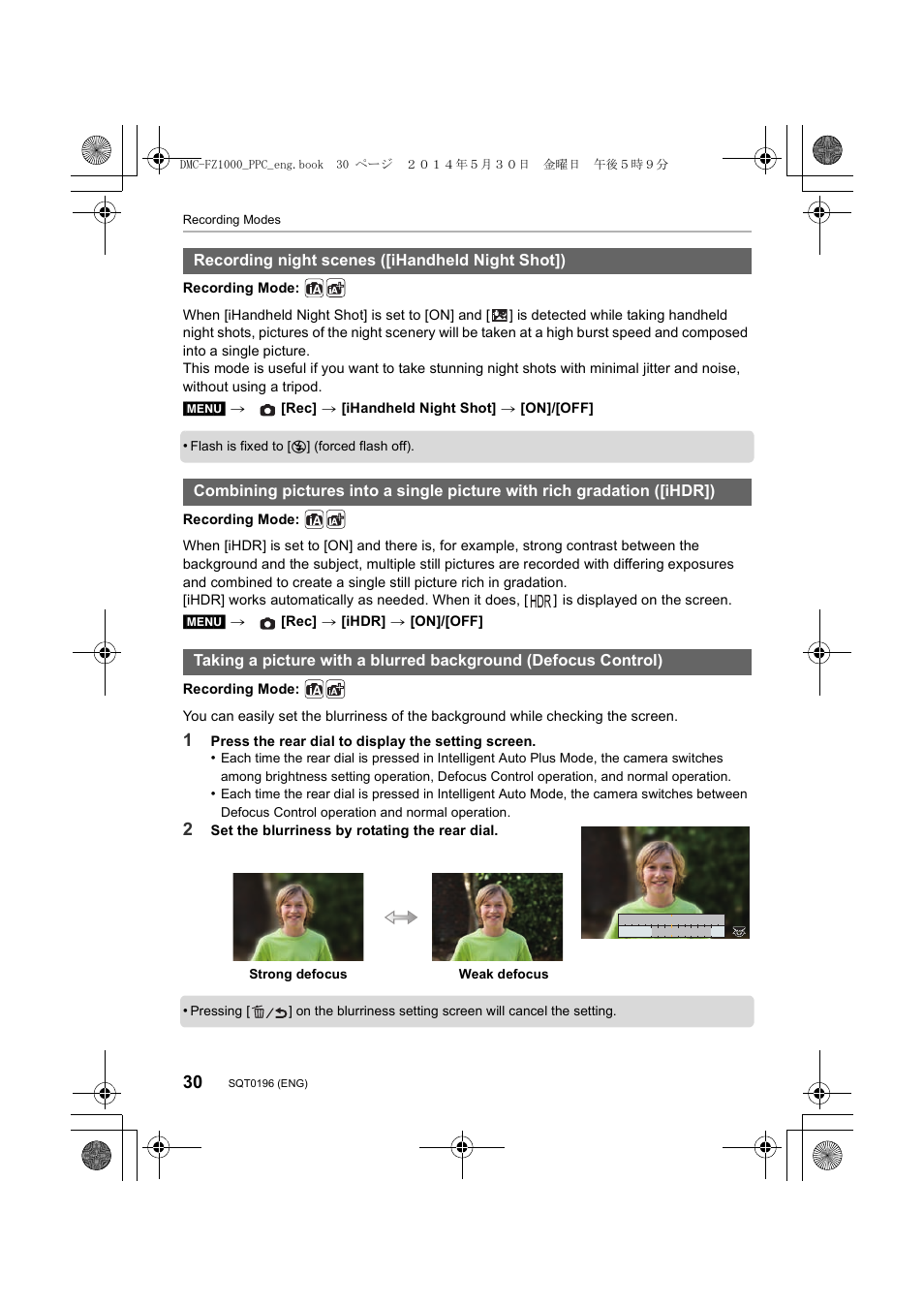 Panasonic DMC-FZ1000 User Manual | Page 30 / 96