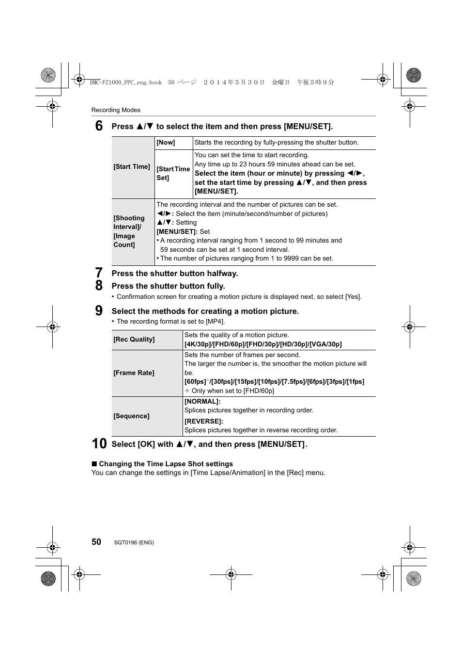 Panasonic DMC-FZ1000 User Manual | Page 50 / 96