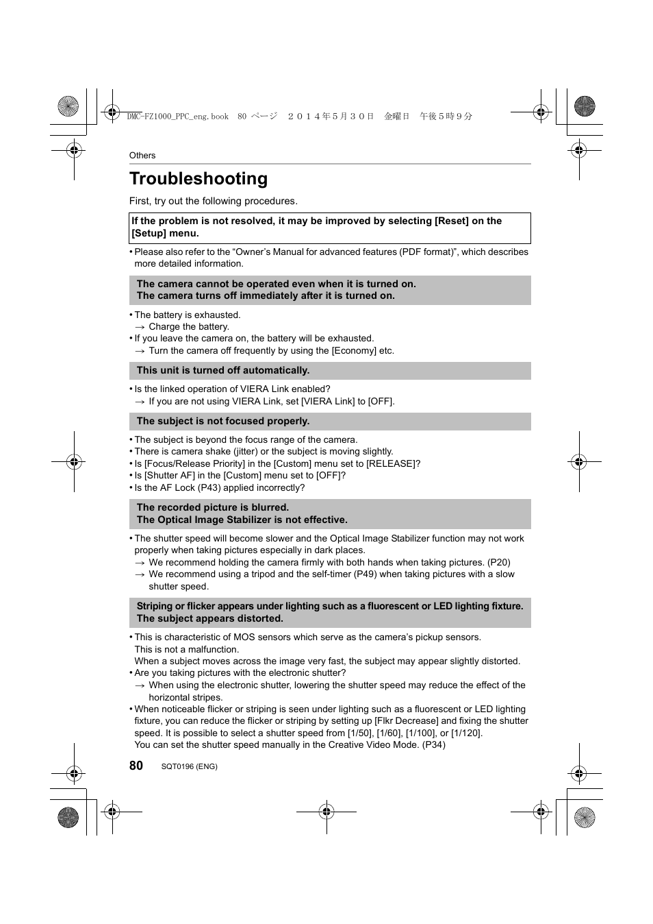 Troubleshooting | Panasonic DMC-FZ1000 User Manual | Page 80 / 96