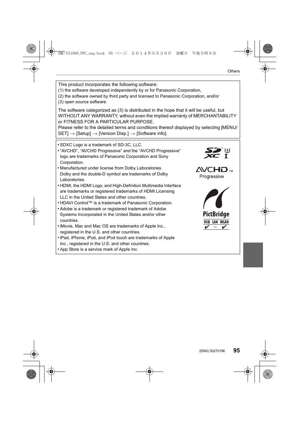 Panasonic DMC-FZ1000 User Manual | Page 95 / 96